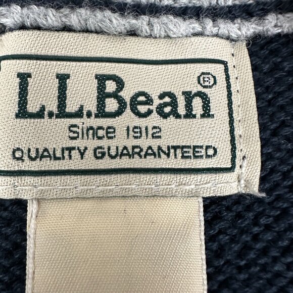 LL Bean Men's Mock Neck 1./4 Zip Pullover Knit Sweater Size XL Blue 100% Cotton - Picture 5 of 7